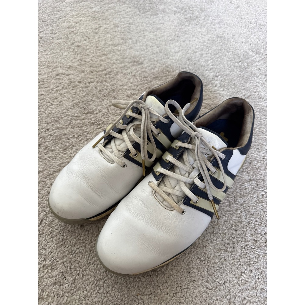 Adidas Tour360 XT-SL Spikeless Golf Shoes White Navy Gold BB7914 Mens 8.5